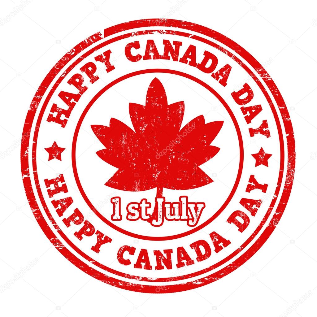 Happy Canada day stamp