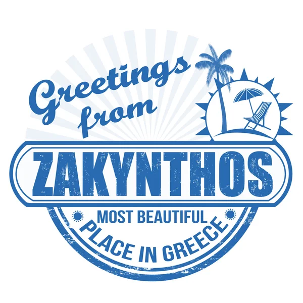 Greetings from Zakynthos stamp — Stock Vector