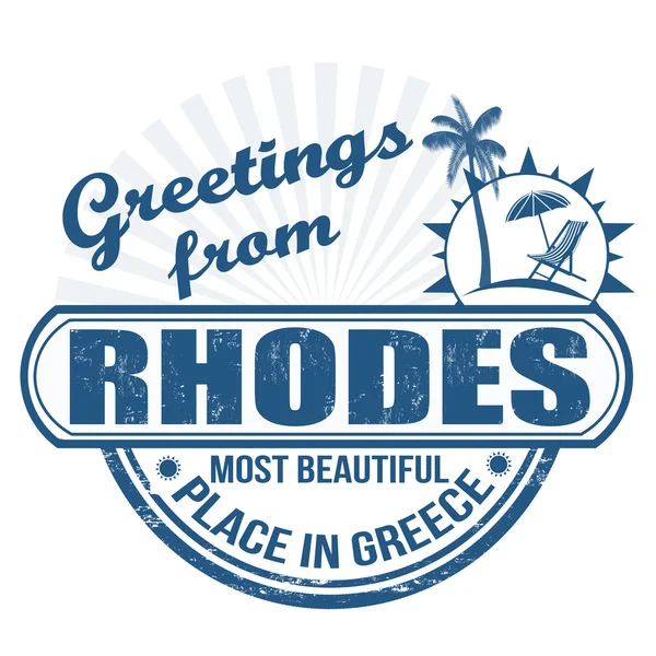 Salutations de Rhodes timbre — Image vectorielle