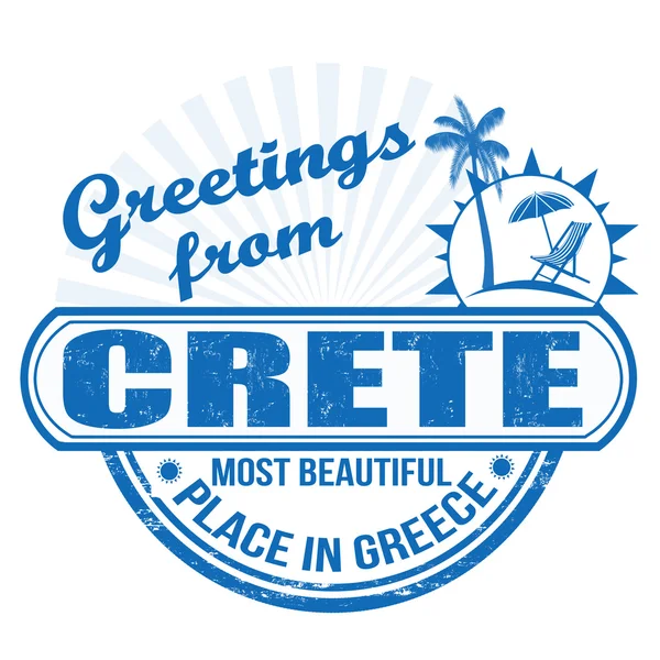 Greetings from Crete stamp — Stock Vector