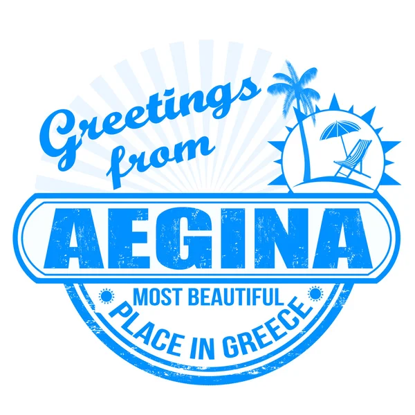 Groeten uit aegina stempel — Stockvector