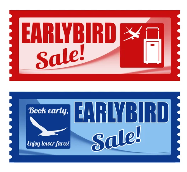 Vroege vogel verkoop coupons — Stockvector