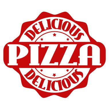 lezzetli pizza damga veya etiket