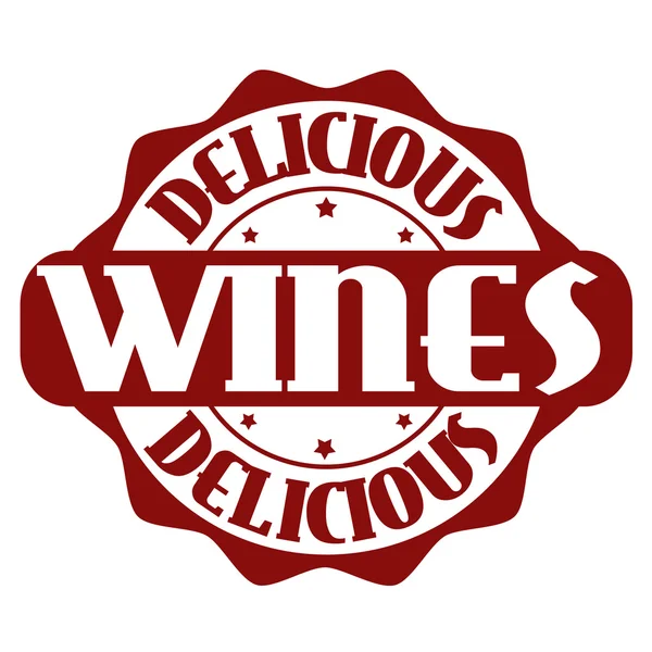 Delicious wines stamp or label — Stock Vector