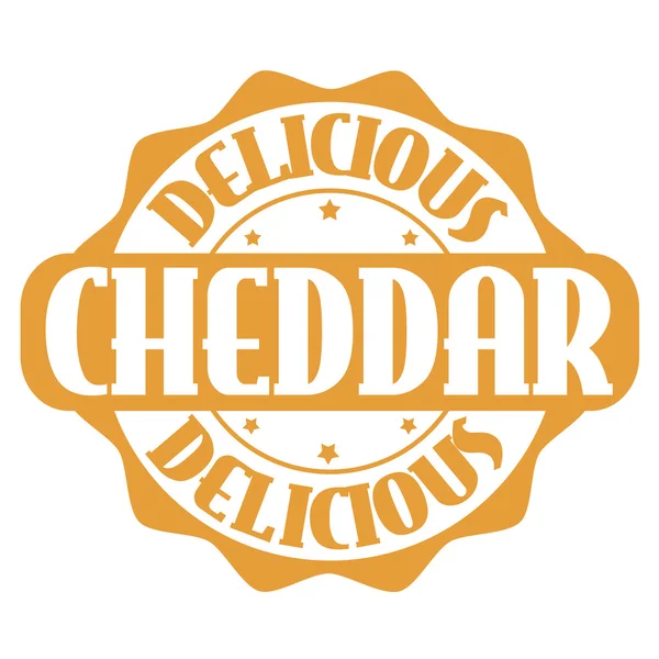 Delicious cheddar stamp or label — Stock Vector