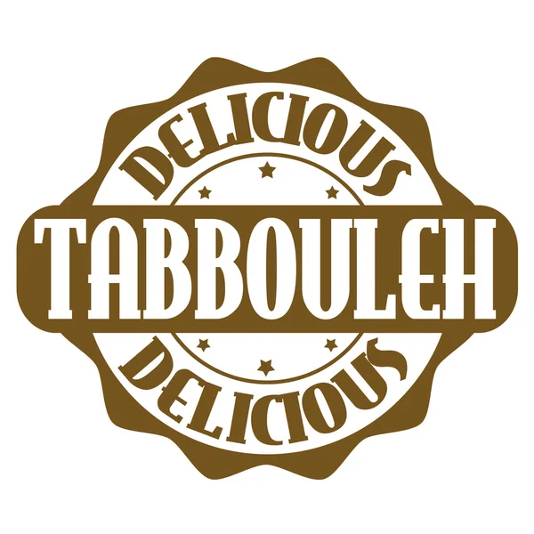Delicious tabbouleh stamp or label — Stock Vector