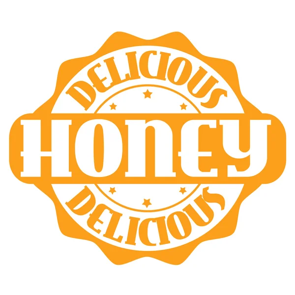 Delicioso sello o etiqueta de miel — Vector de stock