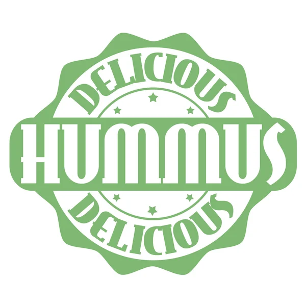 Carimbo ou rótulo de hummus delicioso —  Vetores de Stock