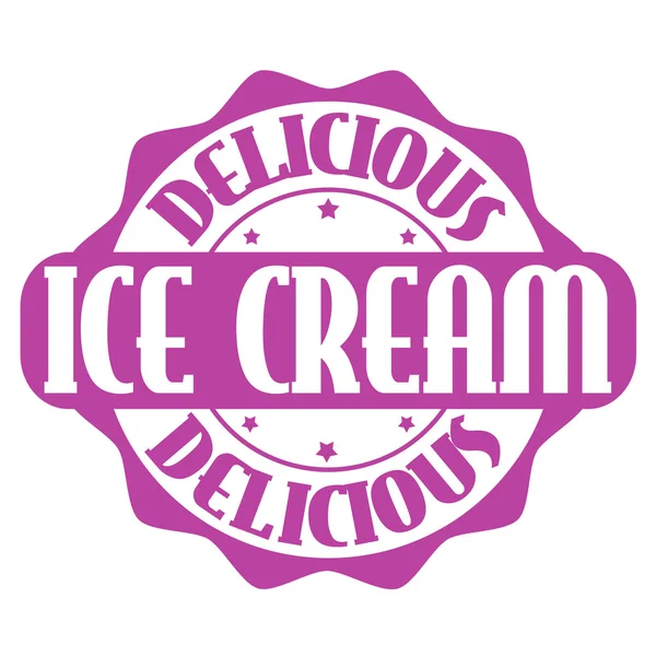 Delicioso sello o etiqueta de helado — Vector de stock