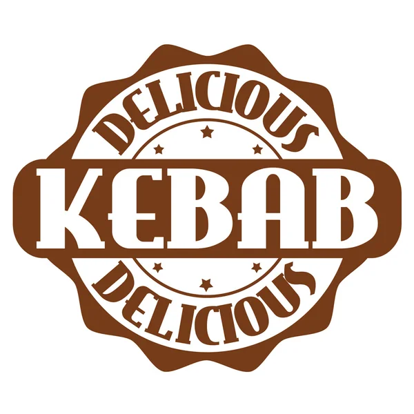 Finom kebab bélyegző vagy a címkét — Stock Vector