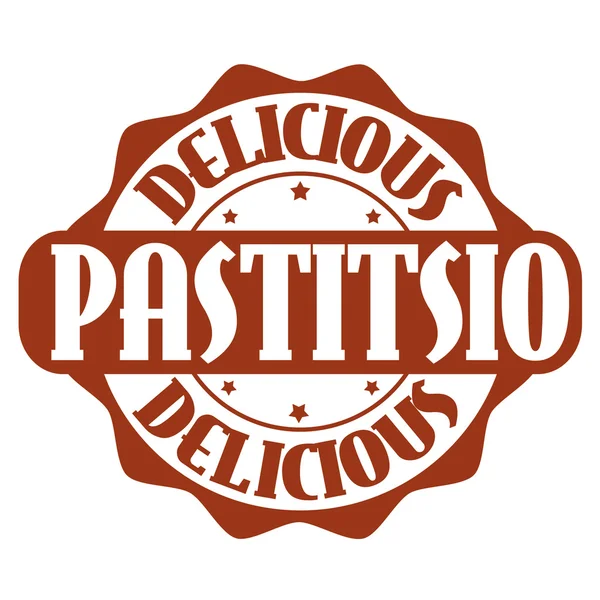 Heerlijke pastitsio stempel of label — Stockvector