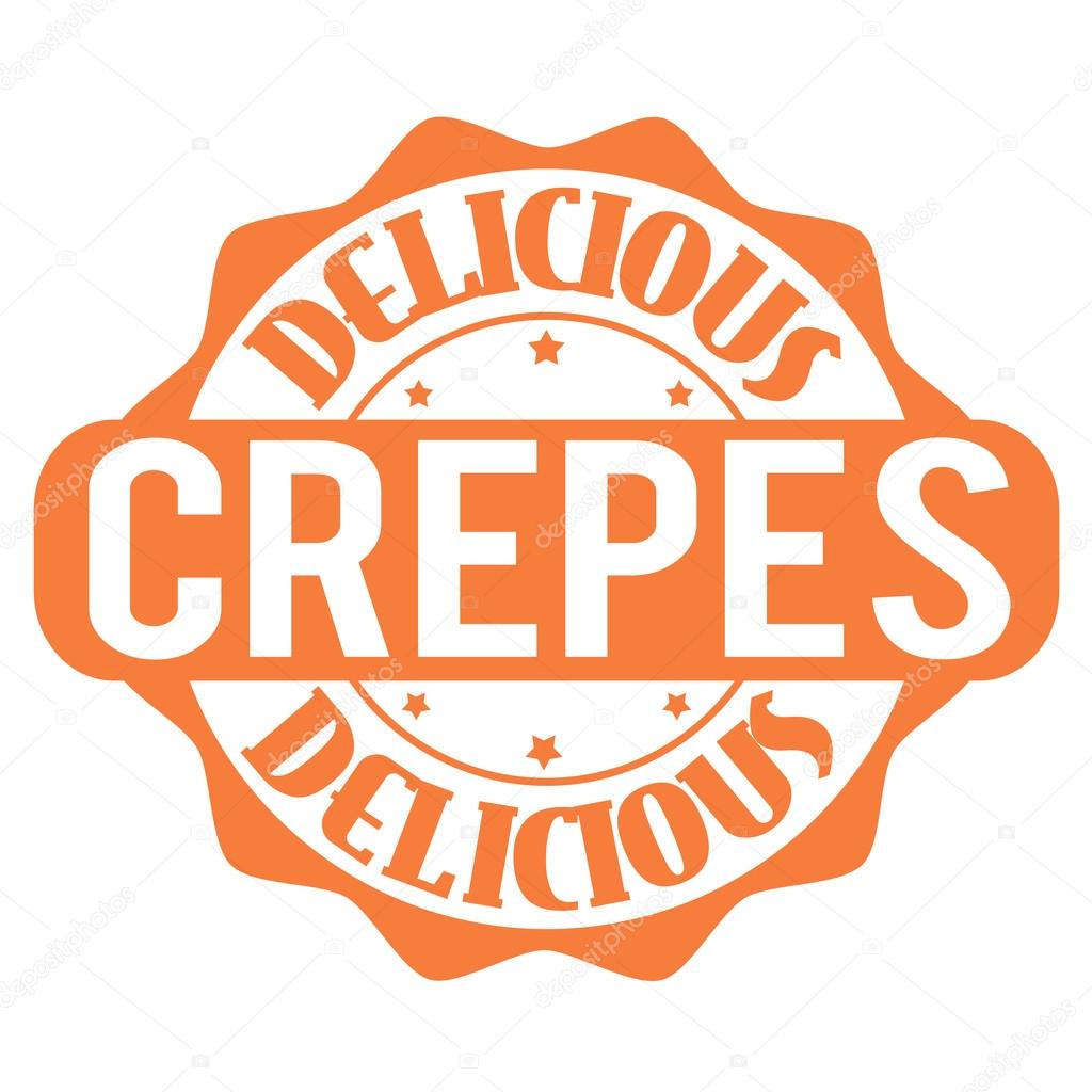 Delicious crepes stamp or label