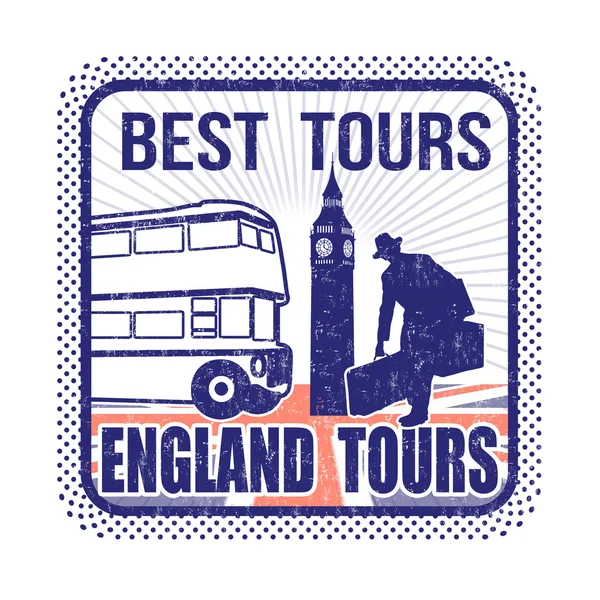 England tours stamp — Stock Vector