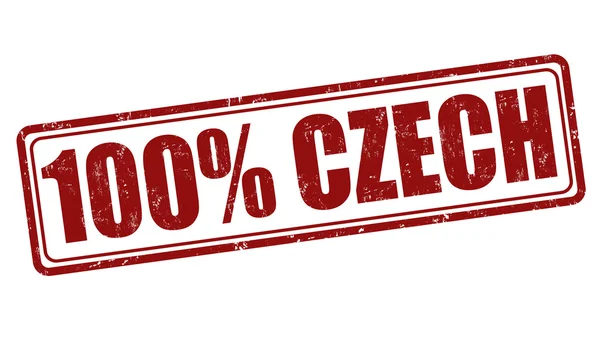 100 percent czech stamp — Stock Vector