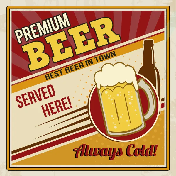 Premium bira retro poster — Stok Vektör