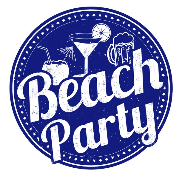 Beach party stamp — Stock Vector