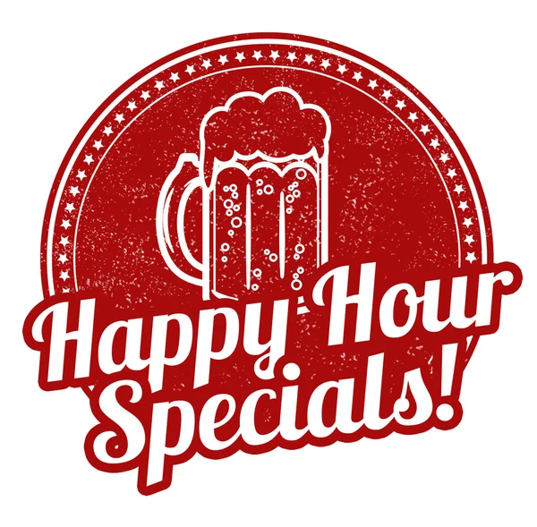 Sello de especiales Happy hour — Vector de stock