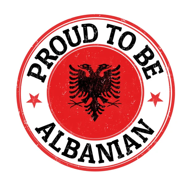 Orgoglioso di essere timbro albanese — Vettoriale Stock