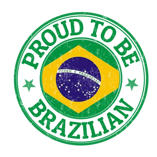Orgulhoso de ser carimbo brasileiro — Vetor de Stock