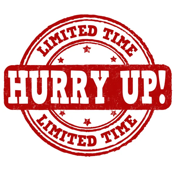 Limited time, hurry up stamp — Stock Vector