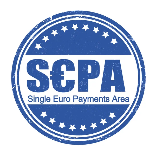 SEPA - Carimbo da Área Única de Pagamentos em Euros — Vetor de Stock