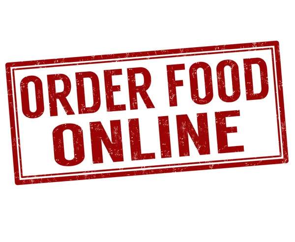 Lebensmittel online bestellen Stempel — Stockvektor