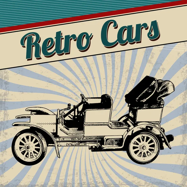 Retro coches diseño de póster — Archivo Imágenes Vectoriales