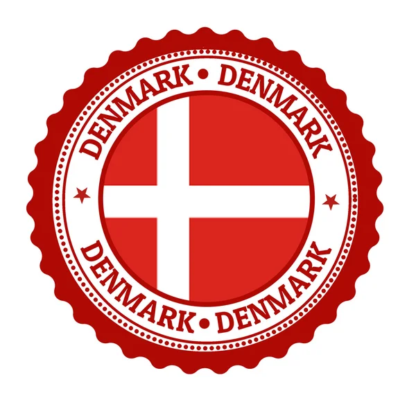 Timbre ou étiquette du Danemark — Image vectorielle