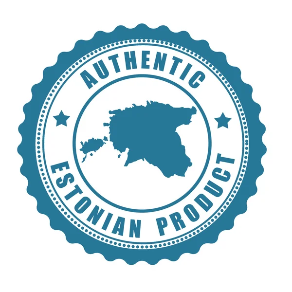 Autentico francobollo o etichetta del prodotto estone — Vettoriale Stock