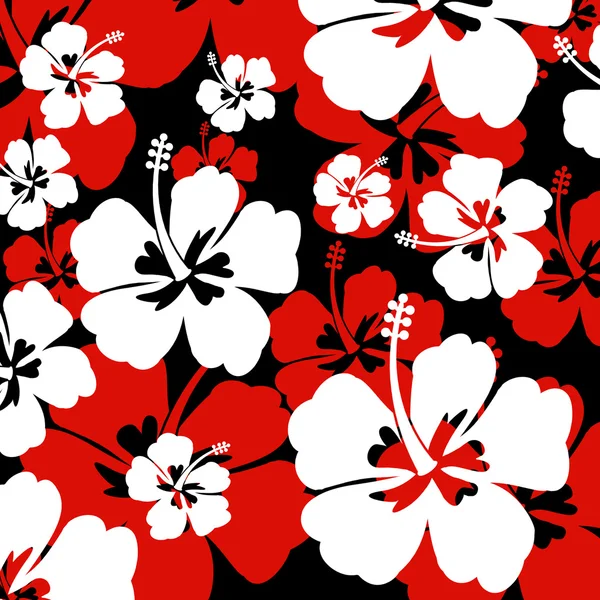 Seamless mönster med Hibiscus blomma — Stock vektor
