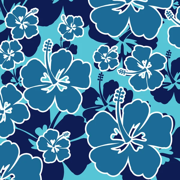 ハイビスカスの花とのシームレスなパターン — ストックベクタ