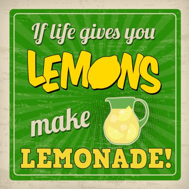 Eğer hayat verir size limon limonata retro poster yapmak