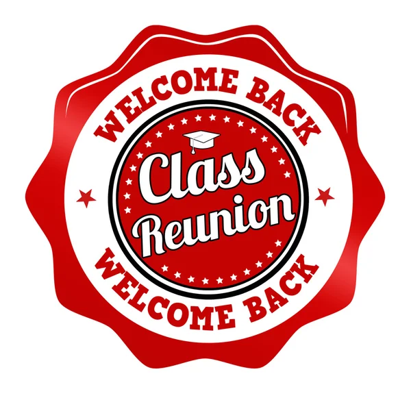 Class reunion sticker, kutsal kişilerin resmi, damga veya etiket — Stok Vektör
