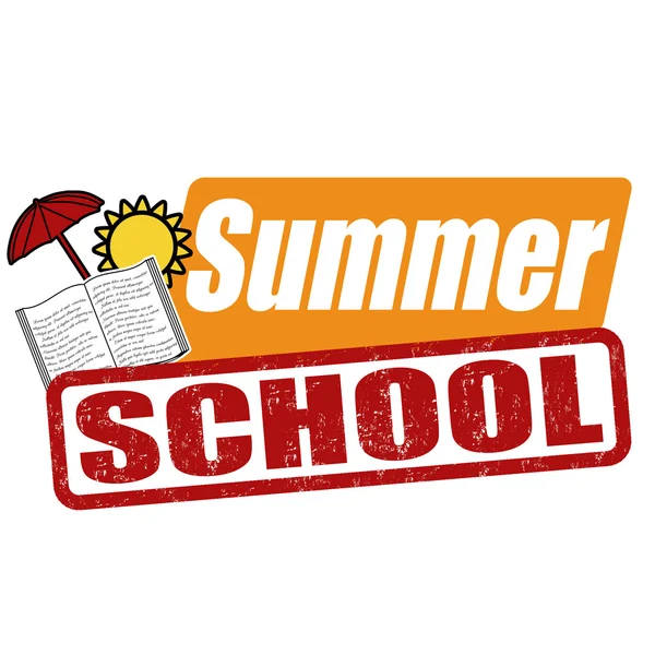 Summer school stamp — Stock Vector