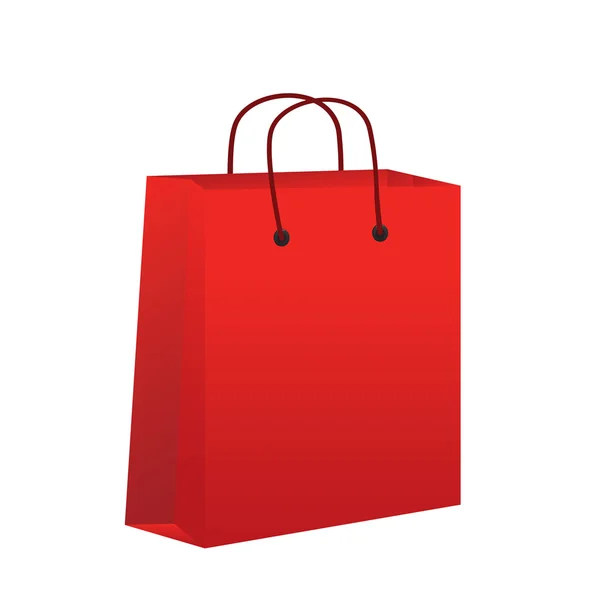 Saco de compras vermelho vazio — Vetor de Stock