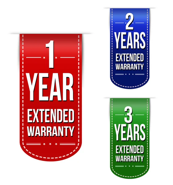 Extended warranty banner design set — Stock Vector