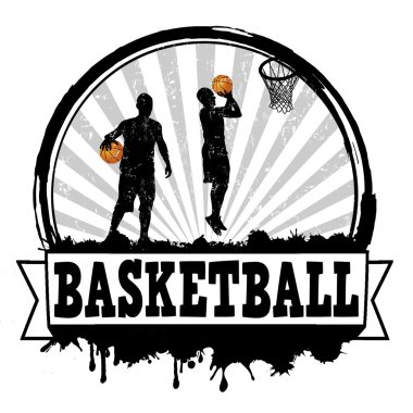 Basketball stamp clipart