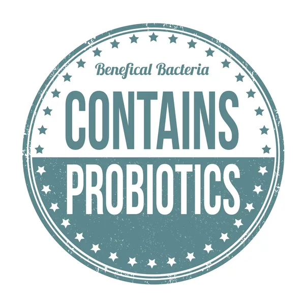 Contains probiotics stamp — Stock Vector