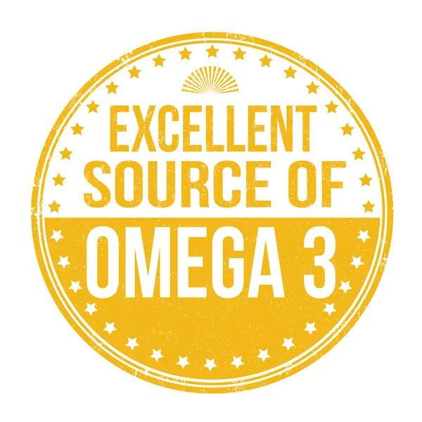 Excelente fonte de omega 3 selo — Vetor de Stock