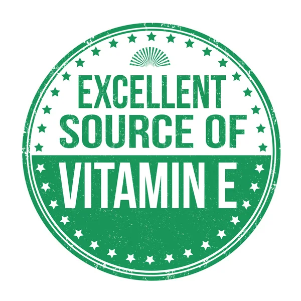 Excellent source of vitamin E stamp — Stock Vector