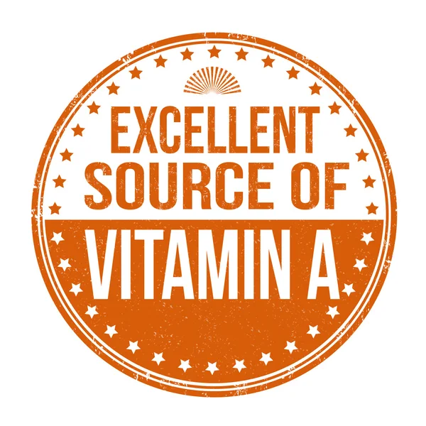 Excellent source of vitamin A stamp — Stock Vector