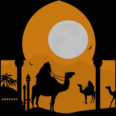 Bedevi ve mosquee, yatay yönlendirmek