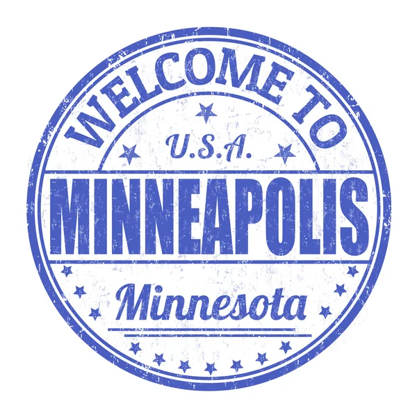 Benvenuto a Minneapolis timbro — Vettoriale Stock