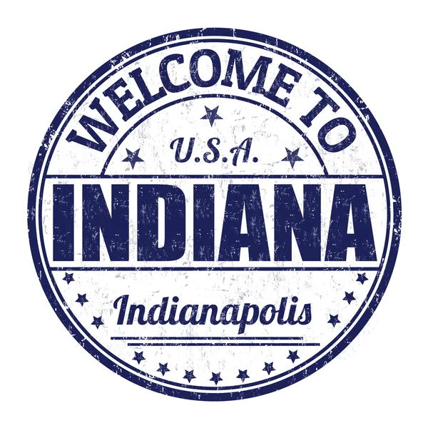 Bem-vindo ao selo de Indiana — Vetor de Stock
