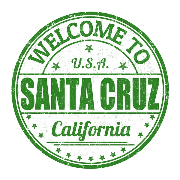 Benvenuti al francobollo di Santa Cruz — Vettoriale Stock