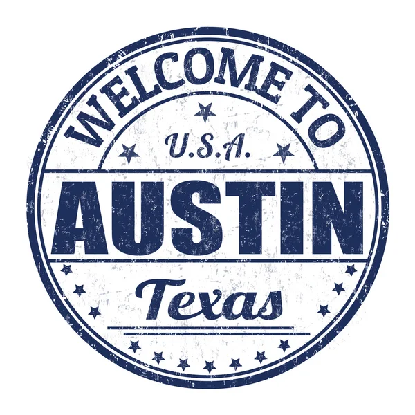 Bienvenue au timbre Austin — Image vectorielle