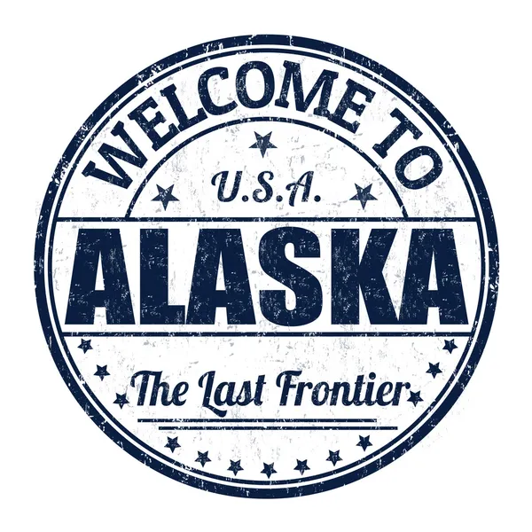 Bienvenue au timbre Alaska — Image vectorielle