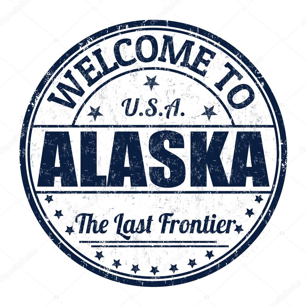 Welcome to Alaska stamp