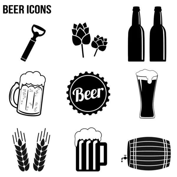 Bier pictogrammen set — Stockvector