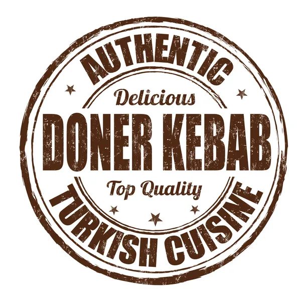 Doner kebab stamp — Stock Vector